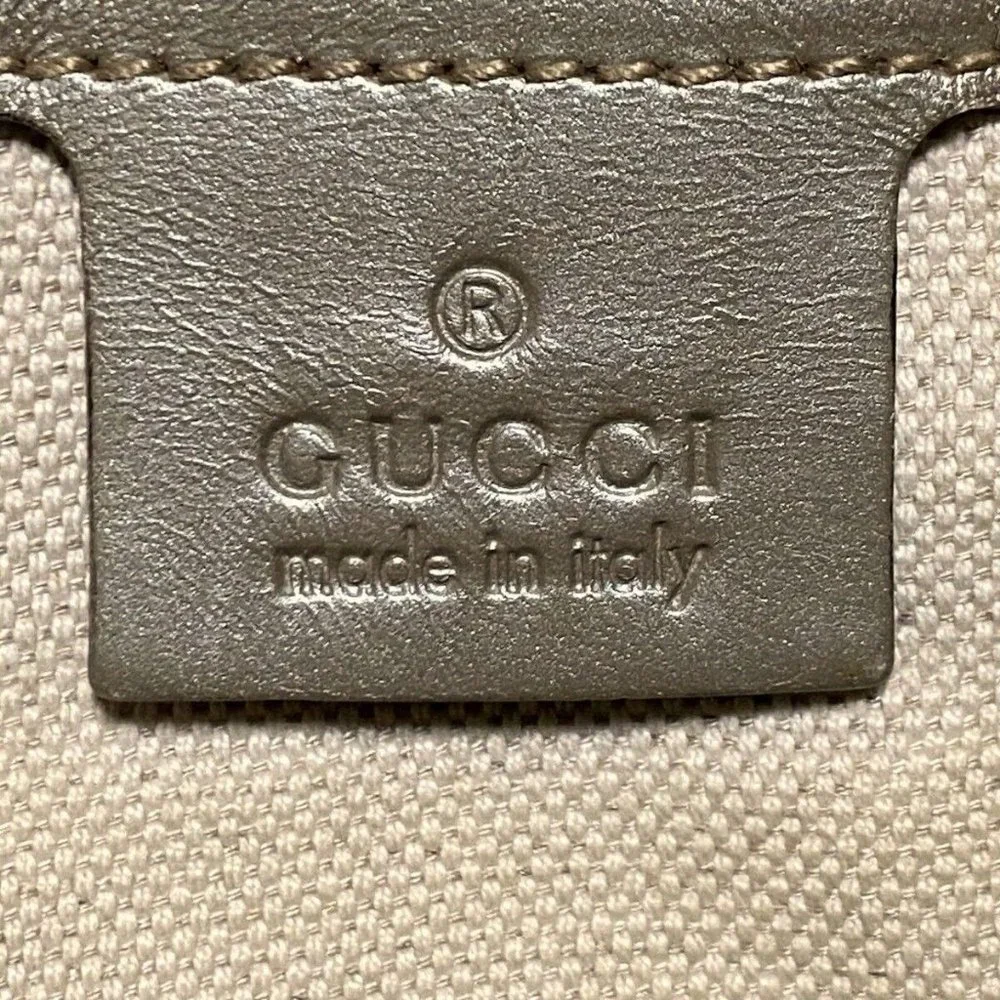 Auth Gucci Imprime Silver Leather Pvc #48008G20B - Picture 8 of 9